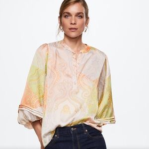 Paisley Print Blouse - Multicolor